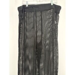 Serra Black Crochet Mesh Beach Pants XL 16-18 Swim Cover Up Wide‎ Leg Resort